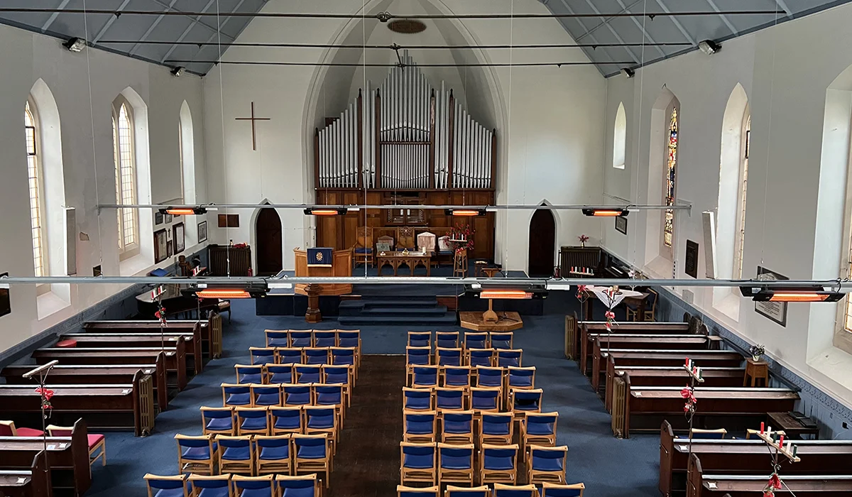 Herschel Colorado verwarmt een kerk