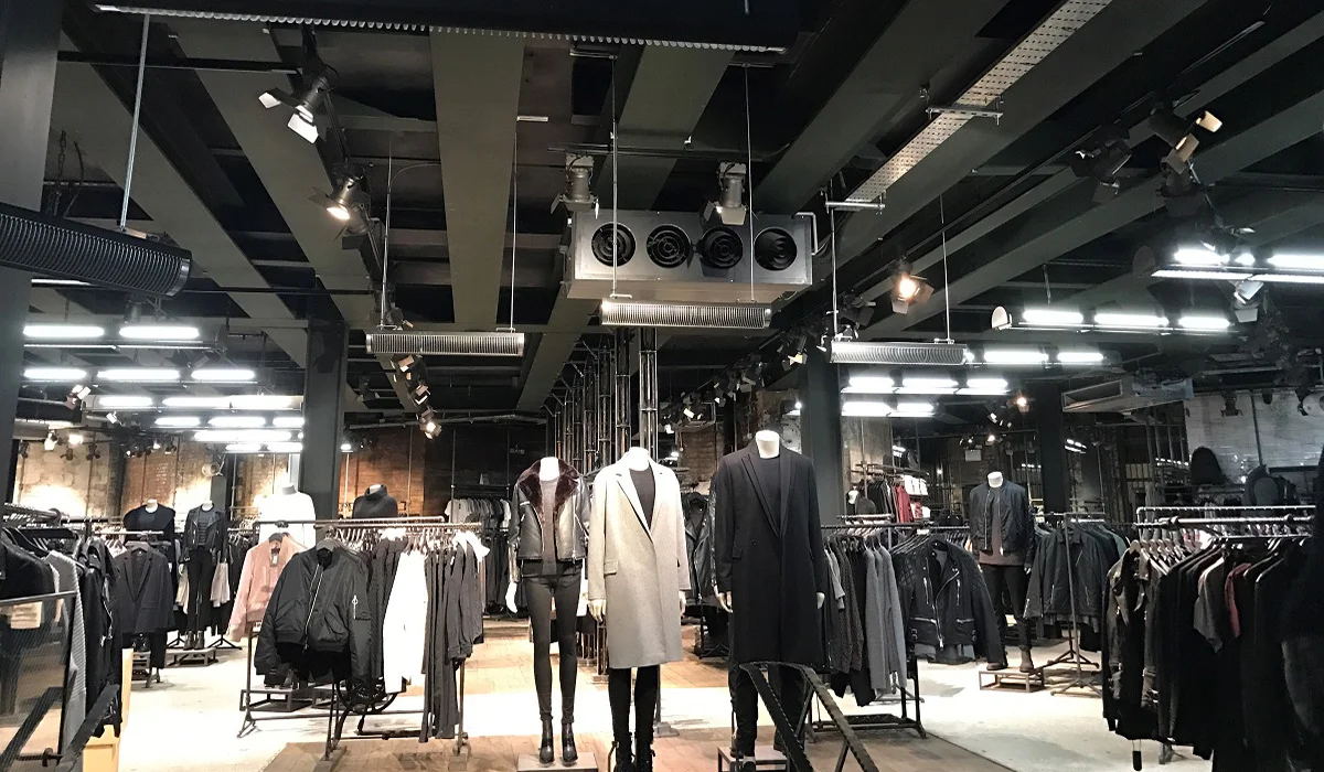 Aspect XL verwarming All Saints kledingwinkel