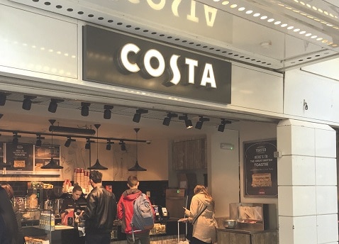 Costa Coffee opgewarmd door Herschel infrarood