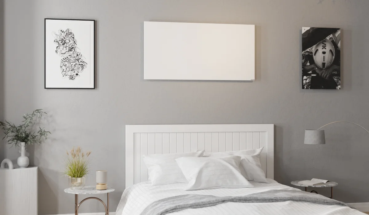 Herschel Comfort wit geïnstalleerd in een slaapkamer