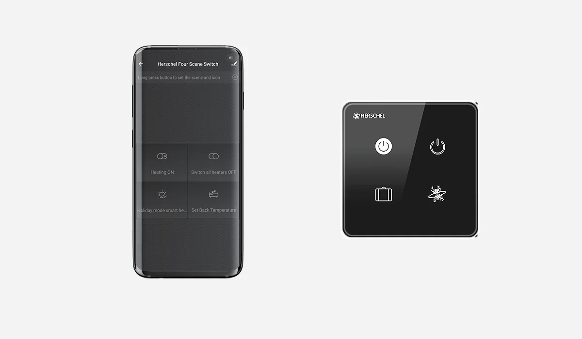 Bedien uw Regeling met vier verwarmingsscènes met uw mobiele telefoon of tablet, waar u ook bent