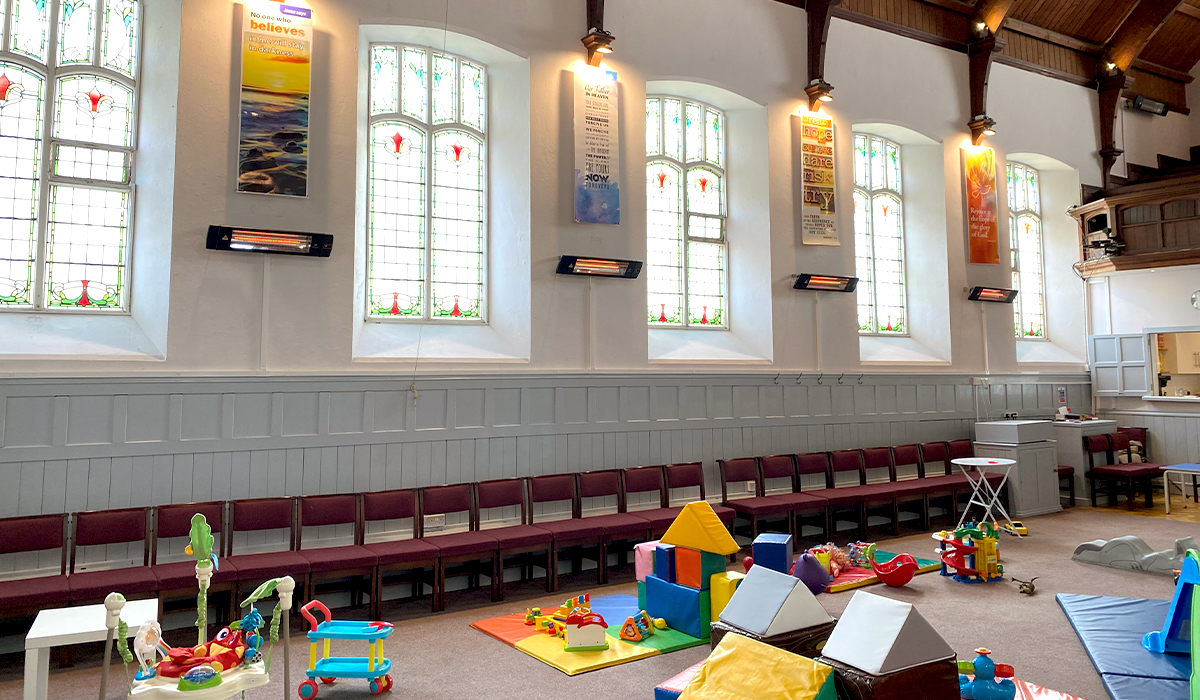 effectieve kerkverwarming door Herschel