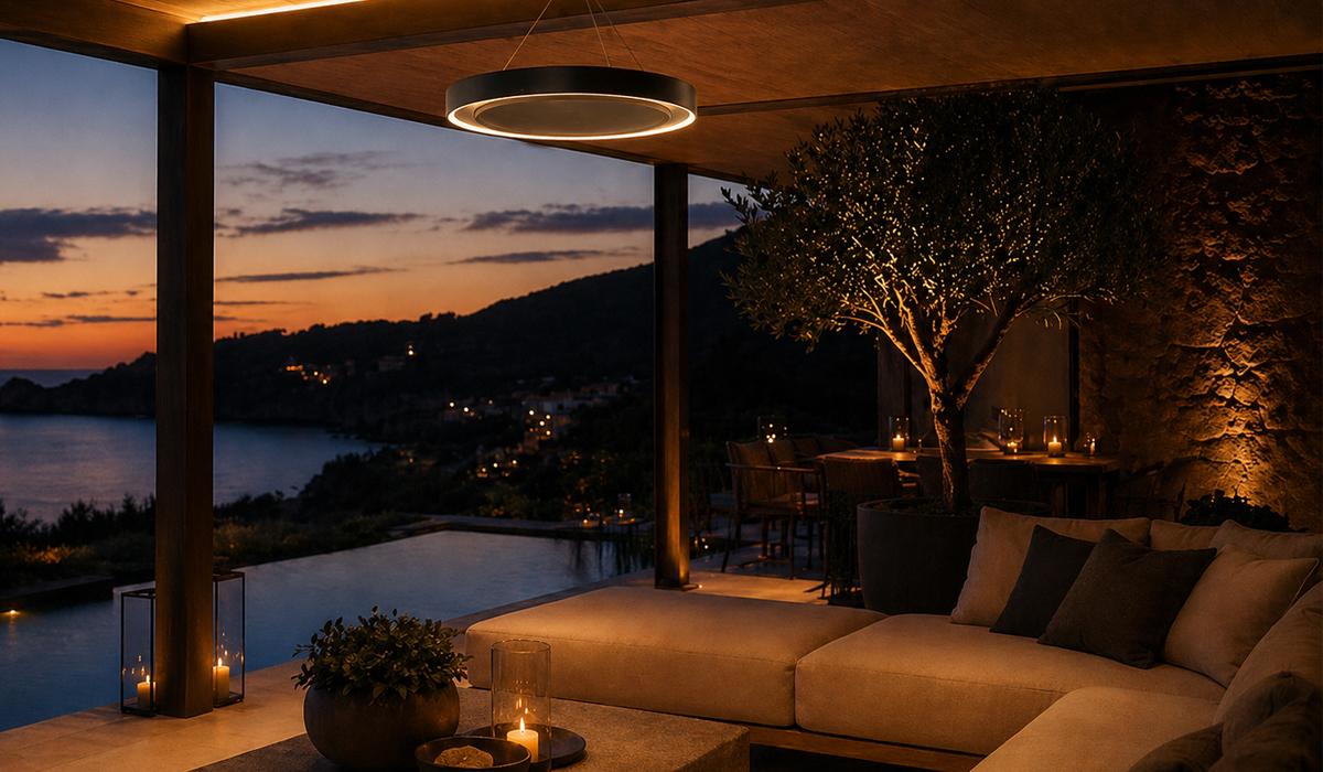 Ibiza-verwarming geïnstalleerd in luxe terrasruimte