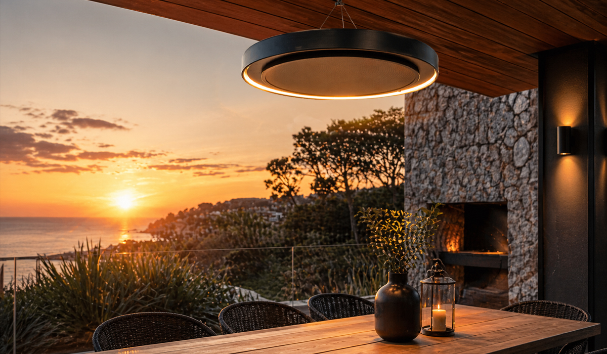 Ibiza-verwarming geïnstalleerd op het terras