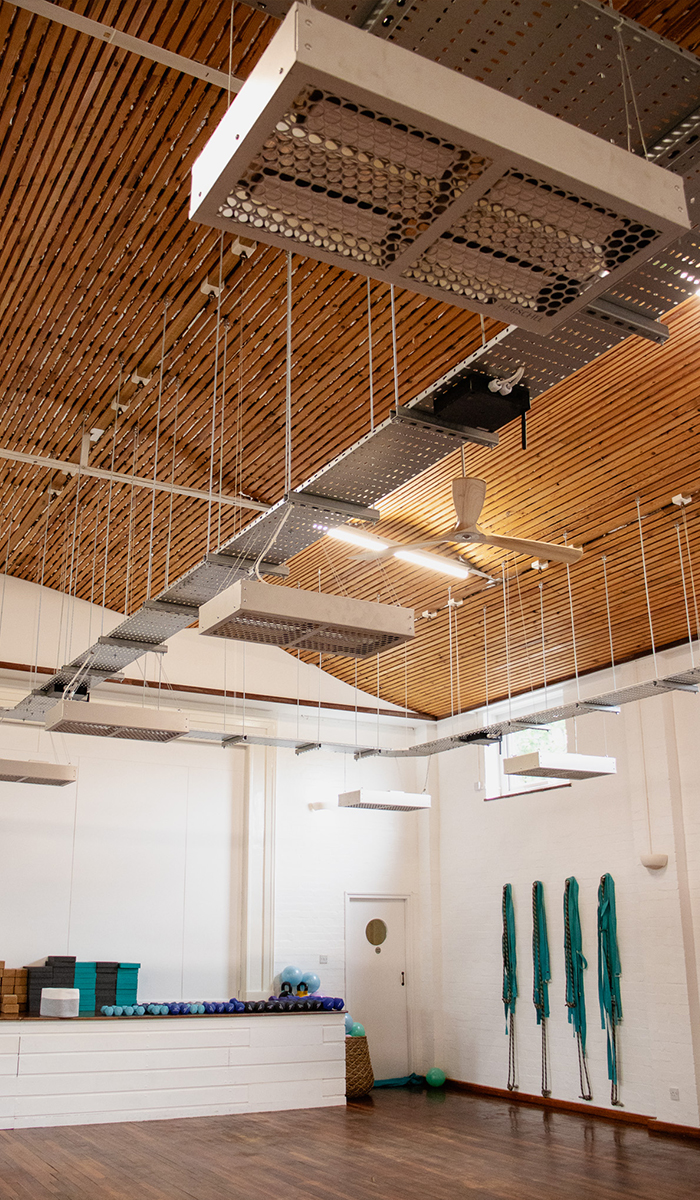 Wellnessstudio verwarmd met infraroodstralers